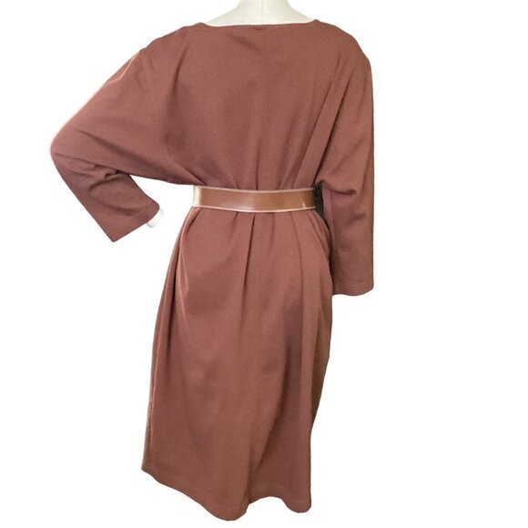 Worthington Woman Brown Button-Up Dress 2 Pockets & Belt Plus Sz 20W #23Q - Picture 6 of 10